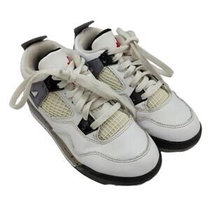 Nike Air Jordan Retro 4 White Cement Sneakers Toddler Size 11C 308499-103